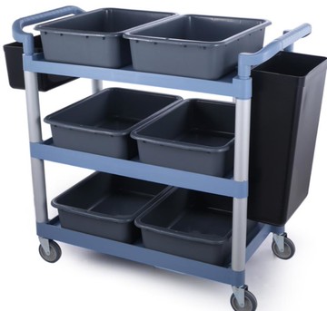 多用途手推車收餐推車酒店餐廳飯店收碗送餐車塑料三層服務車