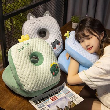 午睡枕趴睡枕冰豆豆午休神器辦公室午睡趴桌睡趴趴枕抱枕學生枕頭