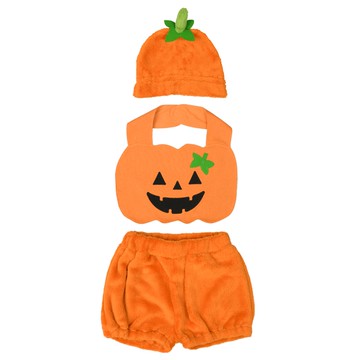 akachan honpo - 萬聖節 ３件組-帽子+圍兜+短褲-橘色 (80~90cm)