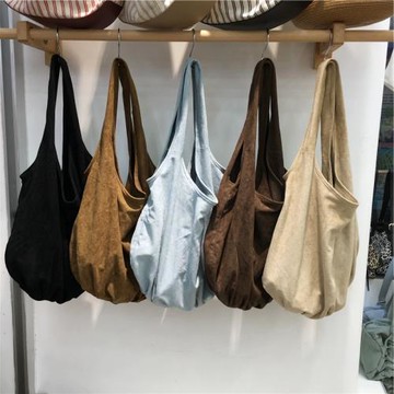 小臟柜 韓國復古絨面ins風簡約休閑女包包百搭手提單肩腋下托特包