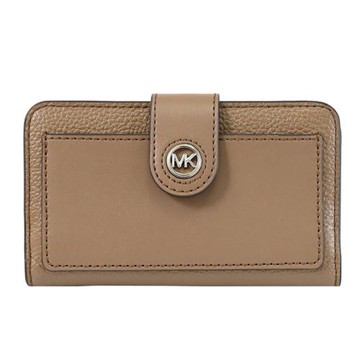 MICHAEL KORS MK CHARM 簡約LOGO簡易零錢中夾/卡包.深棕