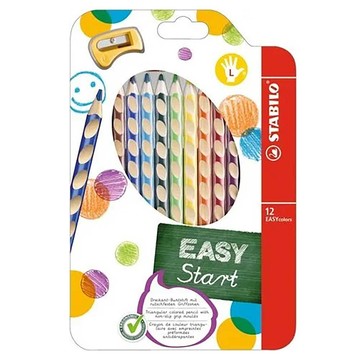 STABILO 德國 思筆樂 EASYcolors 人體工學思筆樂洞洞彩色鉛筆 左手12色組/盒 ST331/12