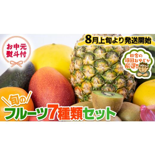 ふるさと納税 茨城県 つくばみらい市 ＜ お中元 熨斗 付＞ 旬の フルーツ 7種類セット田舎の頑固おやじが厳選！