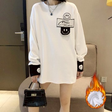 年新款洋氣內搭打底衫女雙面德絨長袖T恤設計感小眾上衣