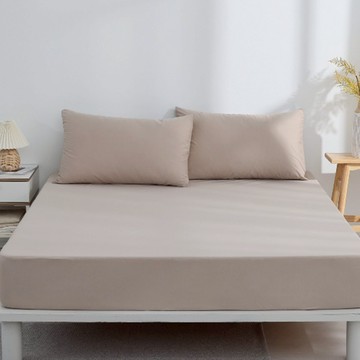 GOODin 竹棉防水床包組 70%縲縈(竹纖維)+30%棉 複合TPU防水透氣膜  床包 + 枕套 x 2  雙人加大  棕色