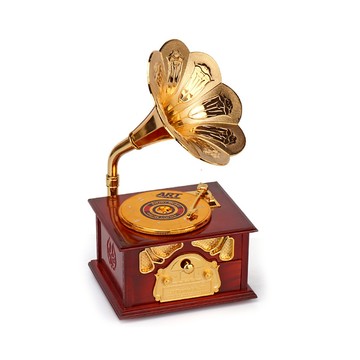 Dreammall 復古留聲機音樂盒 YL2013  12.5 x 10.5 x 22.5cm  棕色