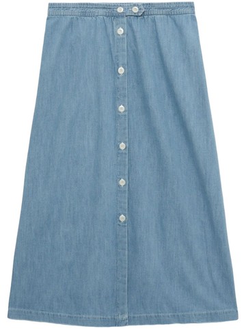 A.P.C. - high-rise denim skirt - women - Cotton - 38 - Blue