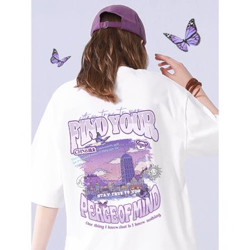 美式休閑短袖t恤女春夏潮牌2026新款純棉寬松上衣夏季重磅體恤夏