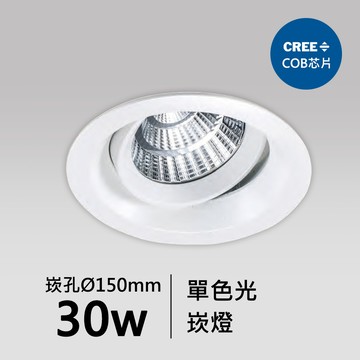 【崁入孔15公分】30W CREE COB崁燈｜F05-18-83411