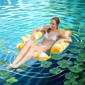 芭夏充氣水上浮排四管游泳圈靠背躺椅浮床成人泳圈跨境亞充氣式