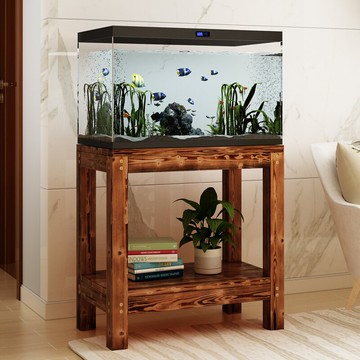 魚缸底櫃 魚缸底櫃魚缸櫃子碳化底座魚缸架水族箱架子魚缸桌子實木魚缸架子【HZ63326】