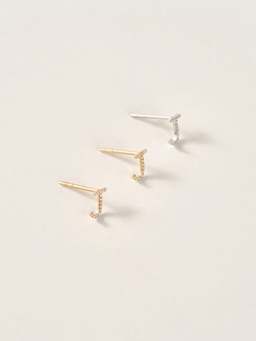 預購 - GLYPH 18K鑽石字母耳環（黃K金）