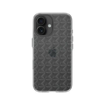 iPhone 16 Clear Case（相機按鈕） 透明 - Textured Glass: Luminous Sculpture 玻璃紋理系列：光映雕塑 - 鑽石花玻璃