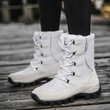 高幫情侶保暖棉鞋 雪地靴 北海道滑雪鞋 男女雪地靴 防水高幫登山鞋 雪地靴 刷毛保暖棉鞋 抗寒保暖棉靴 冬季加厚棉
