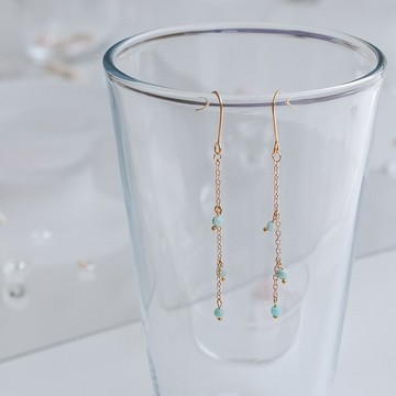 天然石14k金耳環-粼光裏/耳針/夾式/可客製