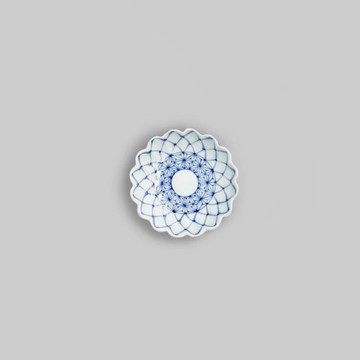 【303select】有田燒 日本 染付 網目麻葉菊形小盤 3.5吋