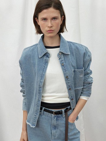 GLAND SET-UP DENIM SHIRT(BL-4266)