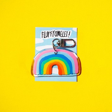 Fluffy Omelet KEYCHAIN / 胸針 / 手機支架 - 極致彩虹