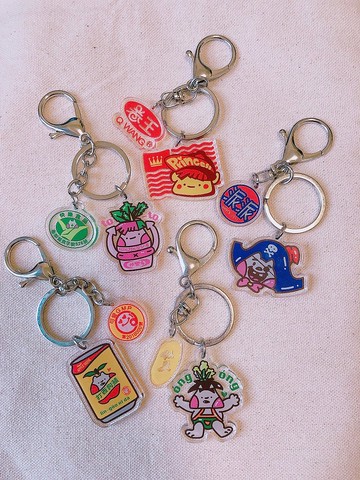 2023文博會 吃可愛長大 普度五寶 快樂食品 造型壓克力鑰匙圈