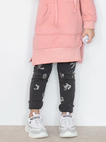 親子款~彈力羊毛磨毛動物印圖內搭褲