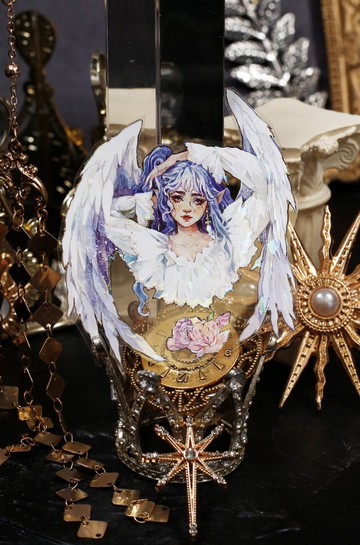 天堂之門 華美女子與花手稿 巨畫幅 PET 和紙膠帶 貝殼光 10米卷