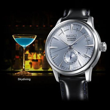 SEIKO 精工 PRESAGE 調酒師中央動力儲存顯示機械錶/藍/40.5mm (4R57-00E0B/SSA343J1)SK003
