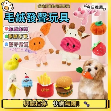【喵喵汪甄選】🐱 毛絨發聲玩具 寵物毛絨玩具 寵物啃咬玩具 寵物紓壓玩具 寵物發聲玩具 狗玩具 寵物玩具 貓狗玩具