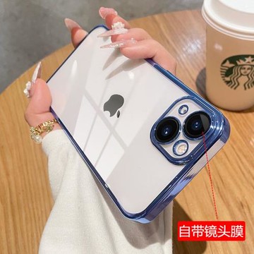 自帶鏡頭膜蘋果14手機殼15/16適用iphone13高級感12透明11promax防摔14plus軟保護套