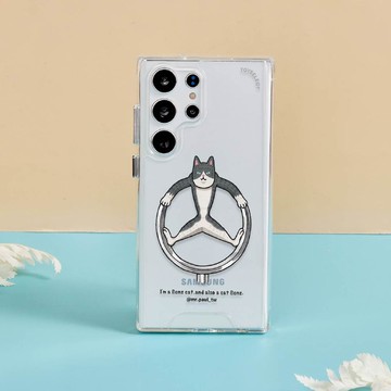 保羅先生 賓士貓也是貓賓士防摔透明SAMSUNG手機殼