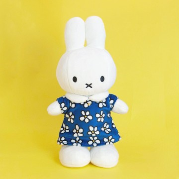 畢業快樂❣ BON TON TOYS｜Miffy米菲兔填充玩偶- 碎花洋裝 藍 24cm