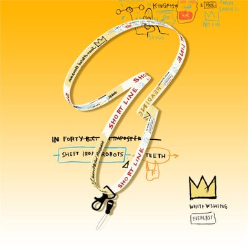 巴斯奎特涂鴉手機鏈/鑰匙扣/u盤/相機/掛繩街頭潮流藝術原創設計