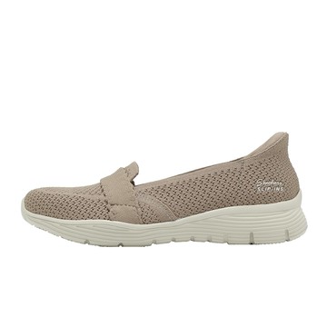 Skechers 休閒鞋 Seager-True Talent Slip-Ins 女鞋 棕 米 針織 套入式 懶人鞋 159013MOC