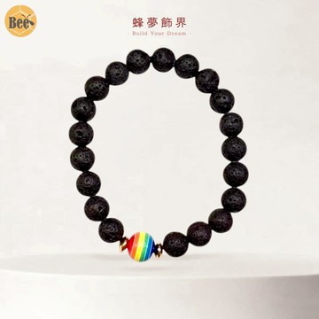 蜂夢飾界ꕤ〃當火山石遇見彩虹｜原創設計款｜彩虹手串｜彩虹手鍊｜性別平權｜彩虹友善｜希望｜彩虹手鍊｜手作｜幸福