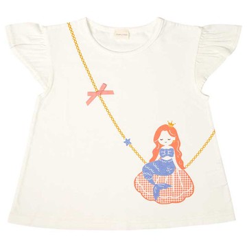 akachan honpo - 短袖T恤-印花-象牙白色