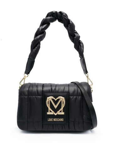 Love Moschino - logo-plaque quilted puffer shoulder bag - women - Nylon - One Size - Black