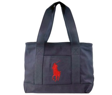 日本直送 多色可選 (中型長背帶款) POLO RALPH LAUREN 包包 托特包 帆布包 媽媽包 學院風  手提包 大馬  拉鍊 LOGO 多色