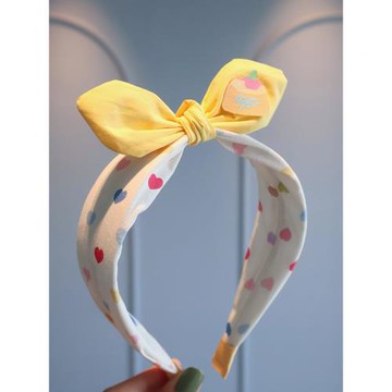 甜美愛心兒童立體兔耳朵發箍發卡女孩可愛百搭蝴蝶結不勒防滑頭箍