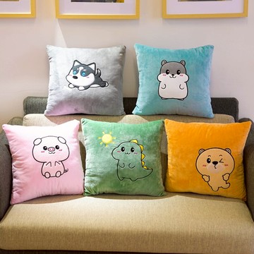 卡通可愛抱枕沙發靠墊靠枕床頭客廳飄窗靠背墊抱枕套40*40不含芯