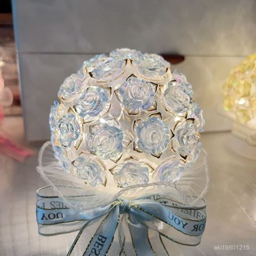 玫瑰花小夜燈 DIY玫瑰花小夜燈 玫瑰花束 玫瑰花夜燈 手作小夜燈 DIY材料包 玫瑰燈 生日禮物 情人節禮物 表白禮物