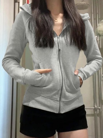 加絨lulu修身外套運動短款衛衣女春秋冬季新款開衫上衣套裝薄