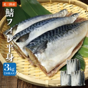 岩手県北三陸産 鯖フィレ 3kg 半身30枚