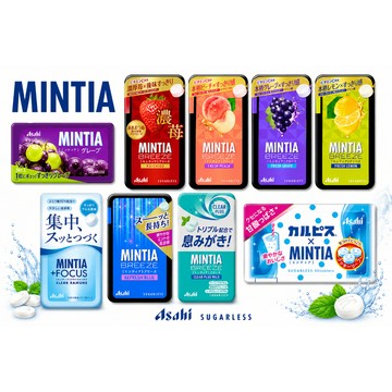 【KJ Select】日本 Asahi MINTIA 薄荷糖 清涼口含錠 無糖糖果 葡萄 草莓 水蜜桃 檸檬 可爾必思
