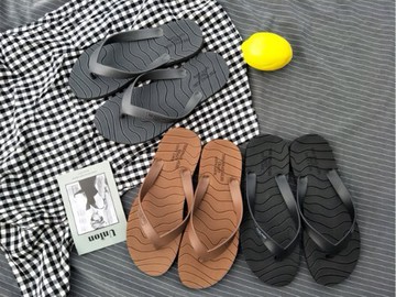 FINDSENSE Z1 日系 男 時尚 潮流 純色 海浪紋理 防滑沙灘拖鞋 夾腳人字拖