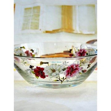 韓國玻璃碗大號微波耐熱家用吃飯碗防爆打蛋和面盆沙拉碗湯碗果盤