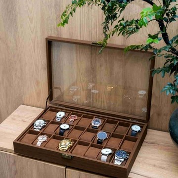 手錶盒 復古木紋 手串飾品首飾收納盒 高檔防塵展示盒