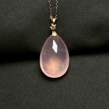 貓眼星光粉晶 |馬達加斯加 心輪發光 菩薩的蓮花雨 已鑑定 附TULAB證書 粉晶 項鍊 天然水晶 Q24AA22-913