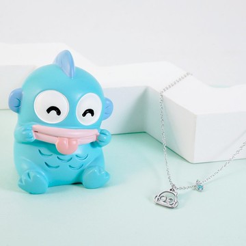 Hello Hangyodon系列-人魚漢頓線框晶鑽純銀項鍊