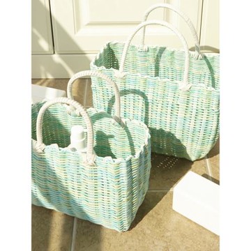 洗澡籃子手工編制購物籃手提買菜籃子野餐收納筐浴室提籃水果菜框