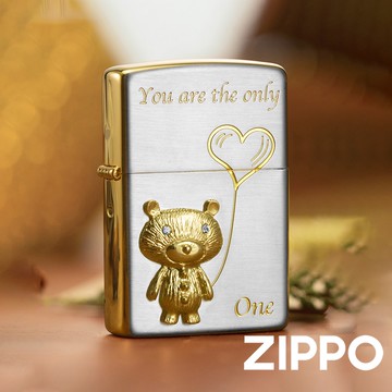 ZIPPO 愛心小熊(耀眼金)防風打火機 日本設計 官方正版 現貨 限量 禮物 送禮 終身保固 ZA-3-165A