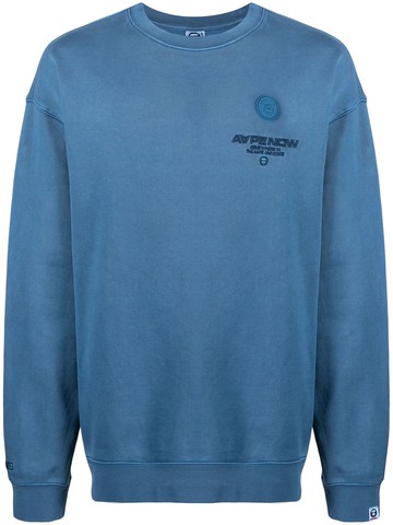 AAPE BY *A BATHING APE® - logo-embroidered cotton sweatshirt - men - Cotton - M - Blue